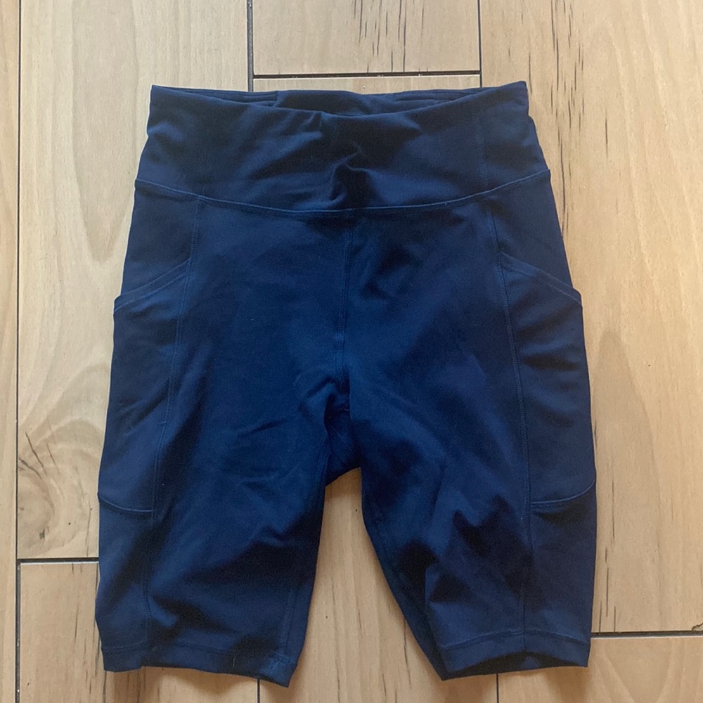 Lululemon Navy Blue Biking Shorts with Pockets